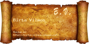 Birta Vilmos névjegykártya